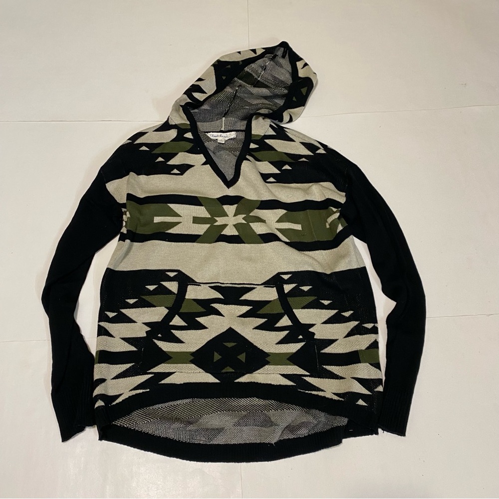 Cloud Chaser Black And Green Patterned Sweater - image 2